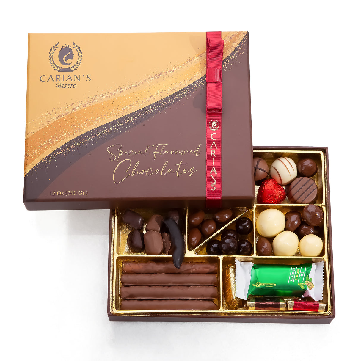 Carians Luxus Premium Pralinenbox - Royal Red Ribbon