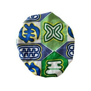 Kente Print Bonnet / Sleep Cap with Satin Lining