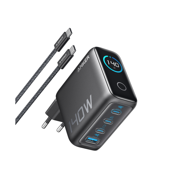 Anker Charger (140W, 4-Port, PD 3.1) with USB-C Cable