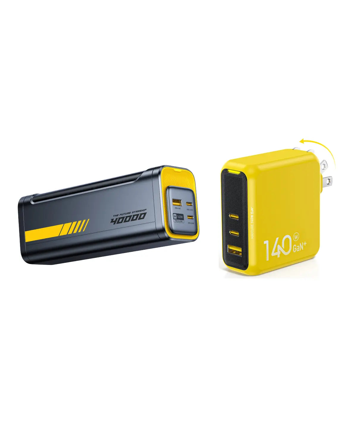 AOHI Starship 2-in-1 40000mAh PD3.1 140W Powerbank mit 140W Magcube Pro GaN+ 3-Port Schnellladegerät