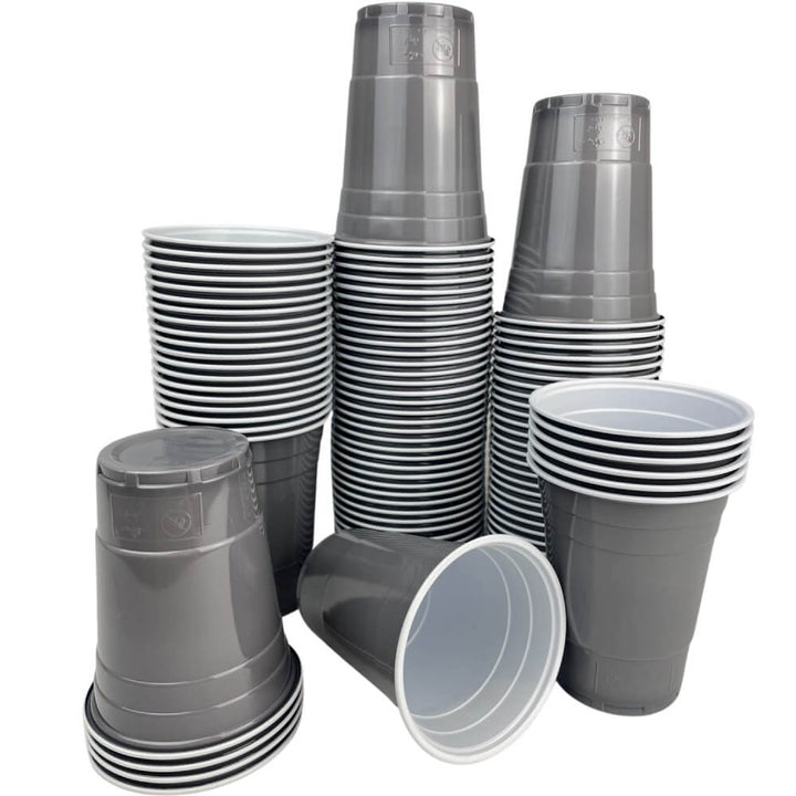 Grey Cups - gray plastic cups (16oz. / 473ml)