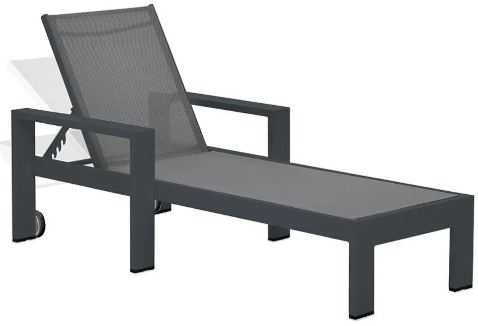 Garden Lounger "Plaza" - Carbon Black/Grey