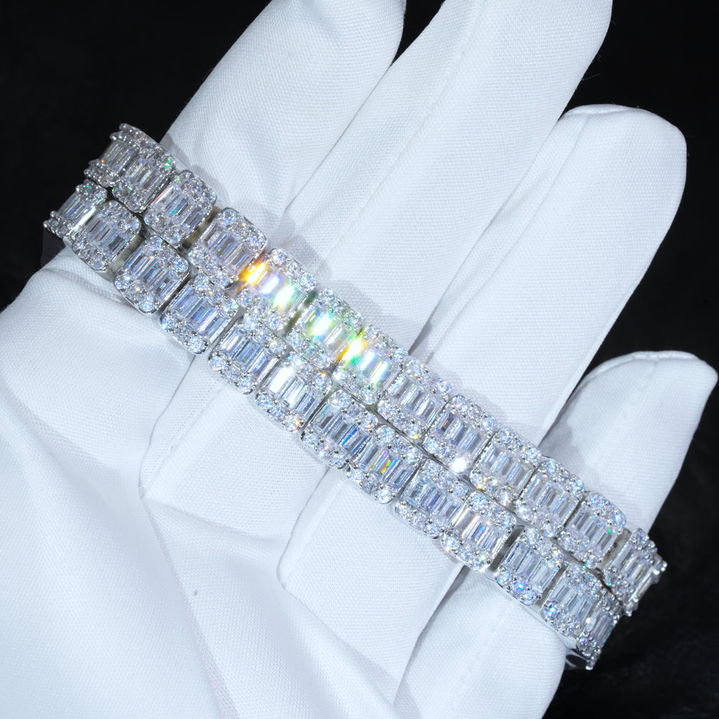 8mm Iced Square Baguette Tennis Armband