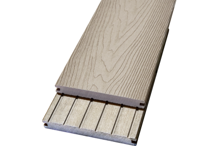 WPC Massivdiele WoodoMalta, hellgrau, 18 x 146 mm, einseitig 3D Holzoptik