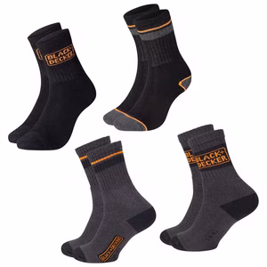 Black+Decker Unisex Heavy Fabric Crew Sports Socks 5-Pack