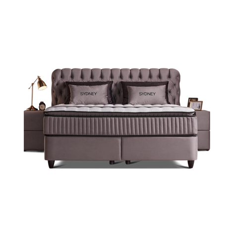 Sydney Boxspringbett mit Samt-Oberfläche und Bettkasten
