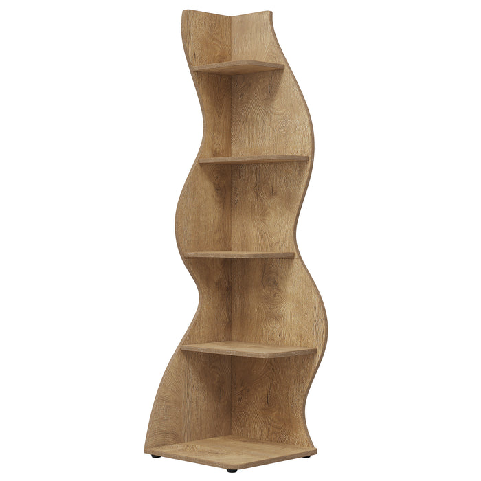 5-Tier Corner Shelf, Modern Wall Corner Bookshelf Bookcase