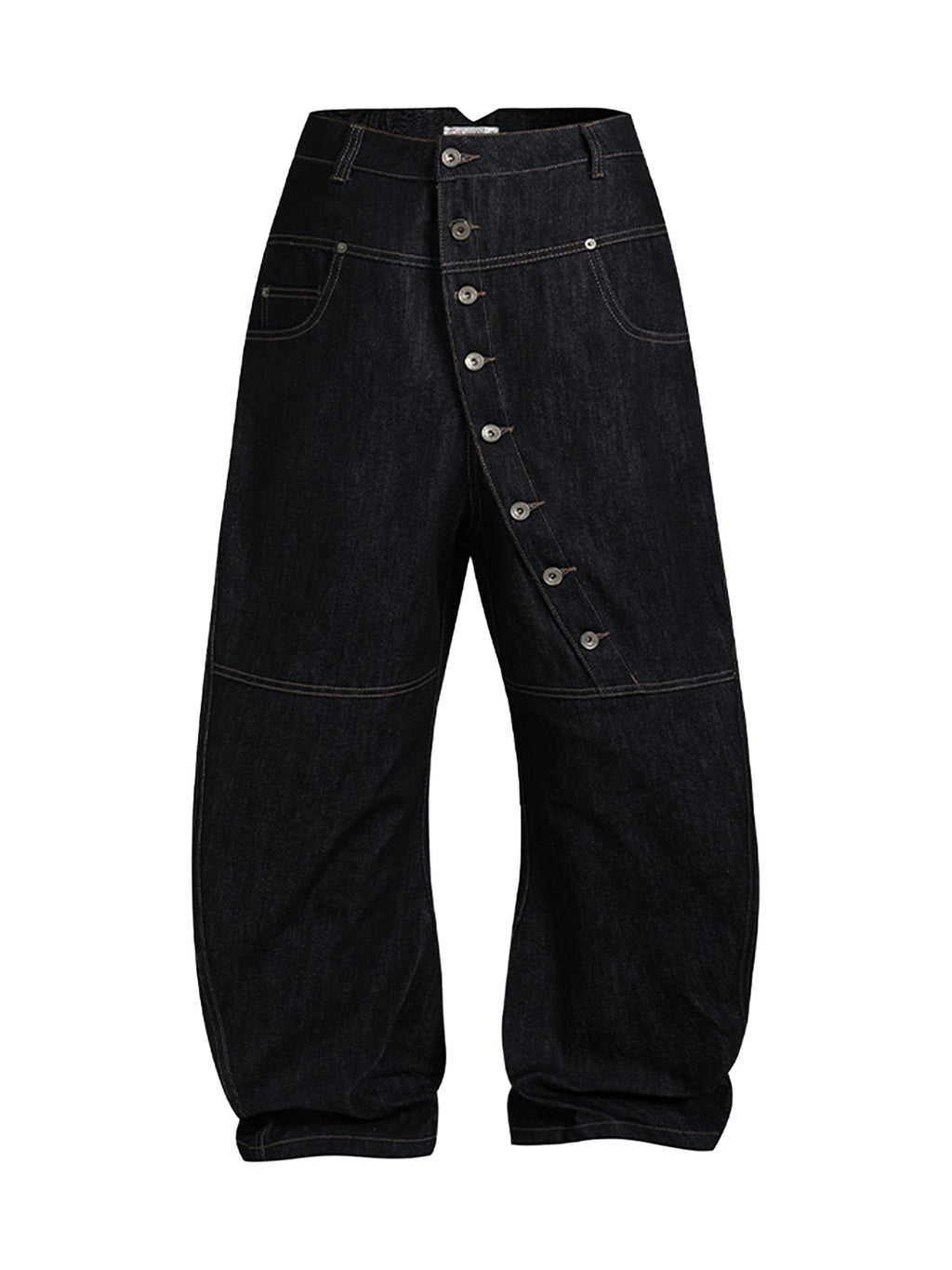 DND4DES | Kurze Knopf-Fly Baggy Raw Jeans