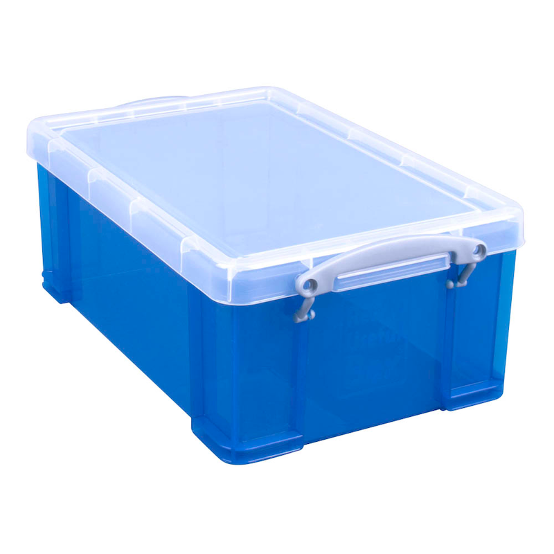 Really Useful Box Aufbewahrungsbox 9,0 l transparent, blau 39,5 x 25,5 x 15,5 cm