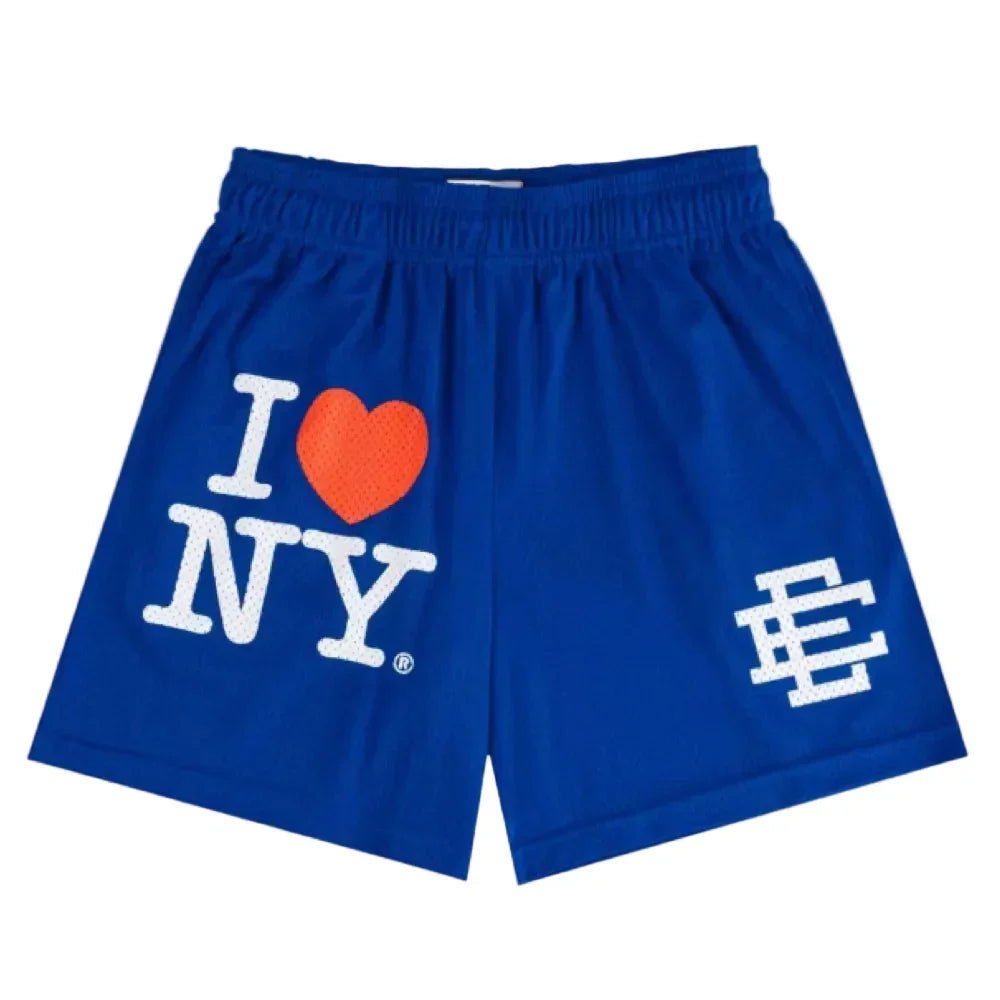 Eric Emanuel EE I Love New York Shorts Royal Blue Weiß