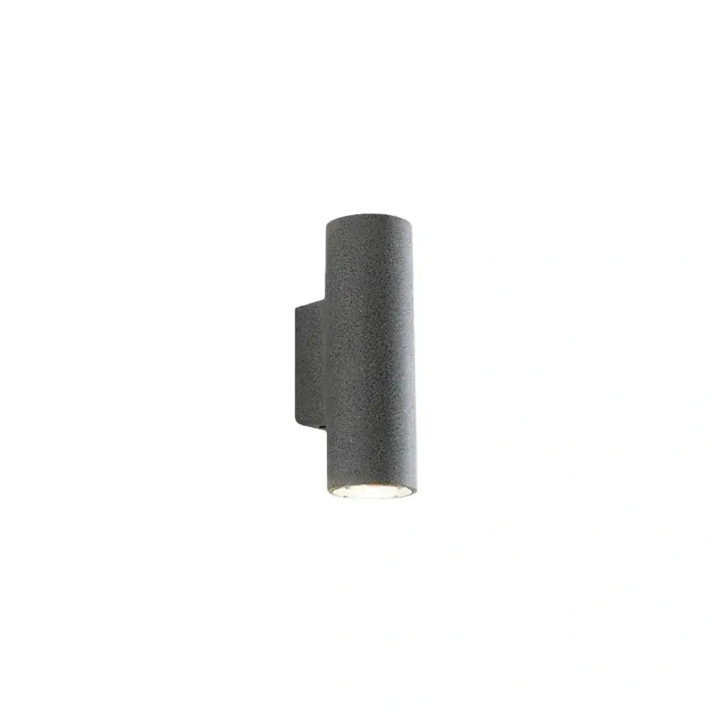 Arcato Modern Outdoor Wall Sconce- Black/White Cement Cylindrical Light for Courtyard