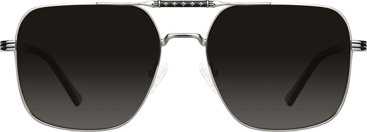 Black Aviator Full-Rim Sunglasses