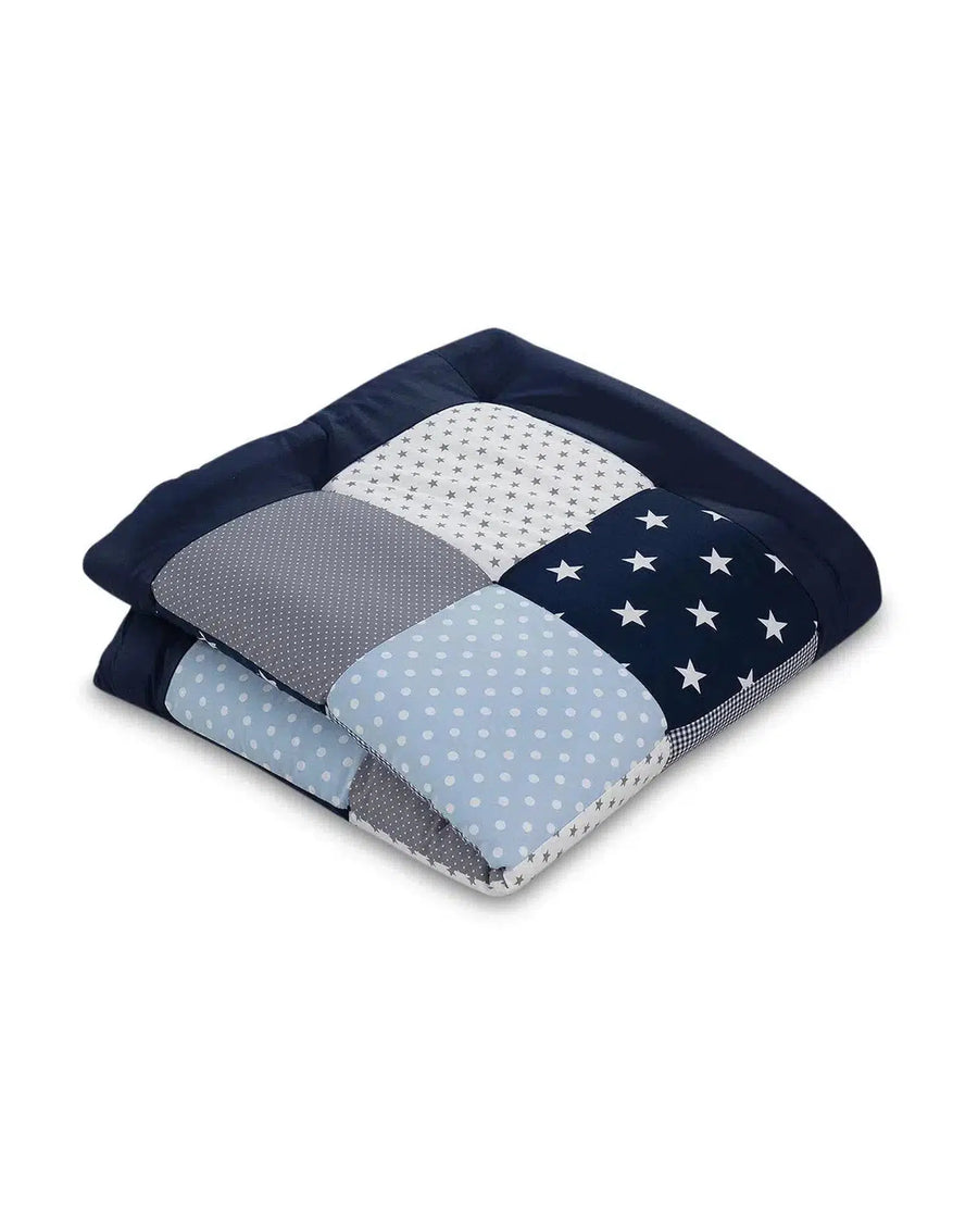 Krabbeldecke Blau Hellblau Grau