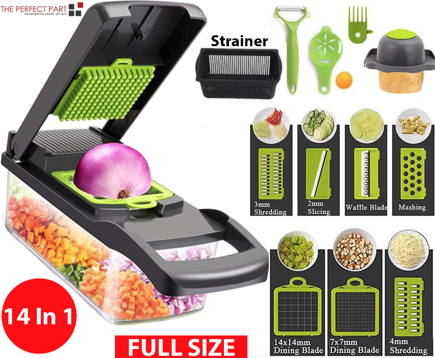 15-in-1 Gemüse-Obst-Hacker Schneider Lebensmittel Zwiebel Gemüse Dicer Schneider Küche