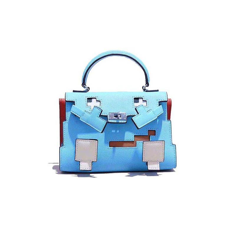 Damen Epsom Mosaik Pixel Puppe Top-Handle-Tasche mit Silberbeschlägen