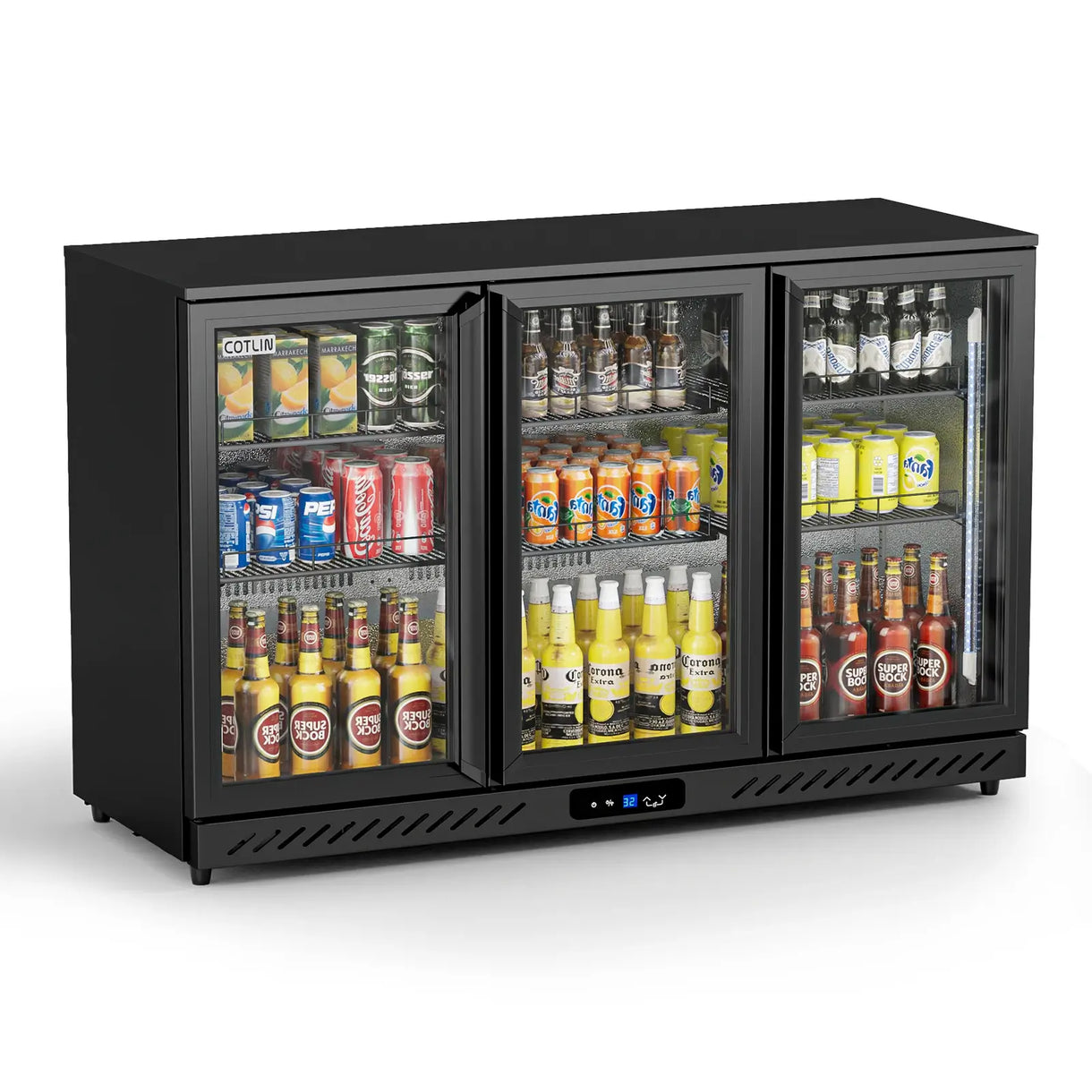 Cotlin 11,45 Cu.Ft Kühler für die Bar (3-Türen) - Automatische Abtauchung