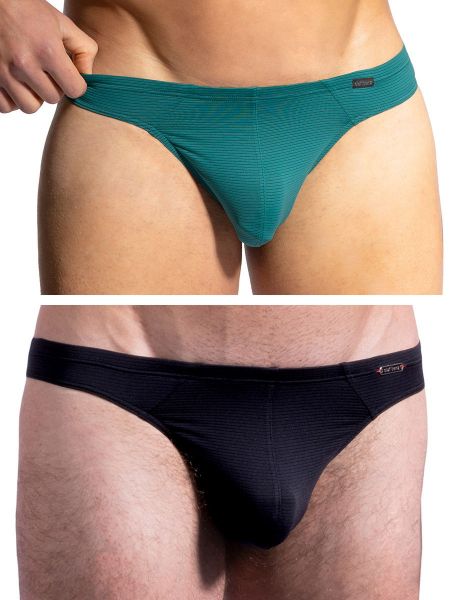 Olaf Benz RED1201: Ministring 2er Pack, black/petrol