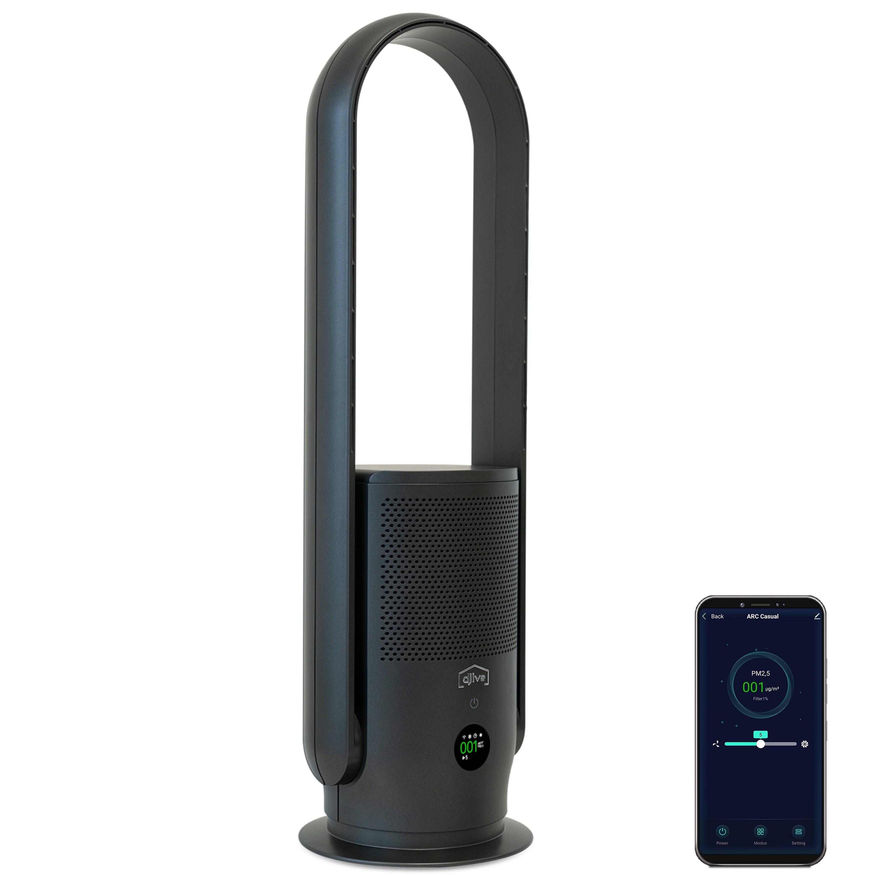 djive Flowmate ARC Casual 2-in-1 Fan & Air Purifier