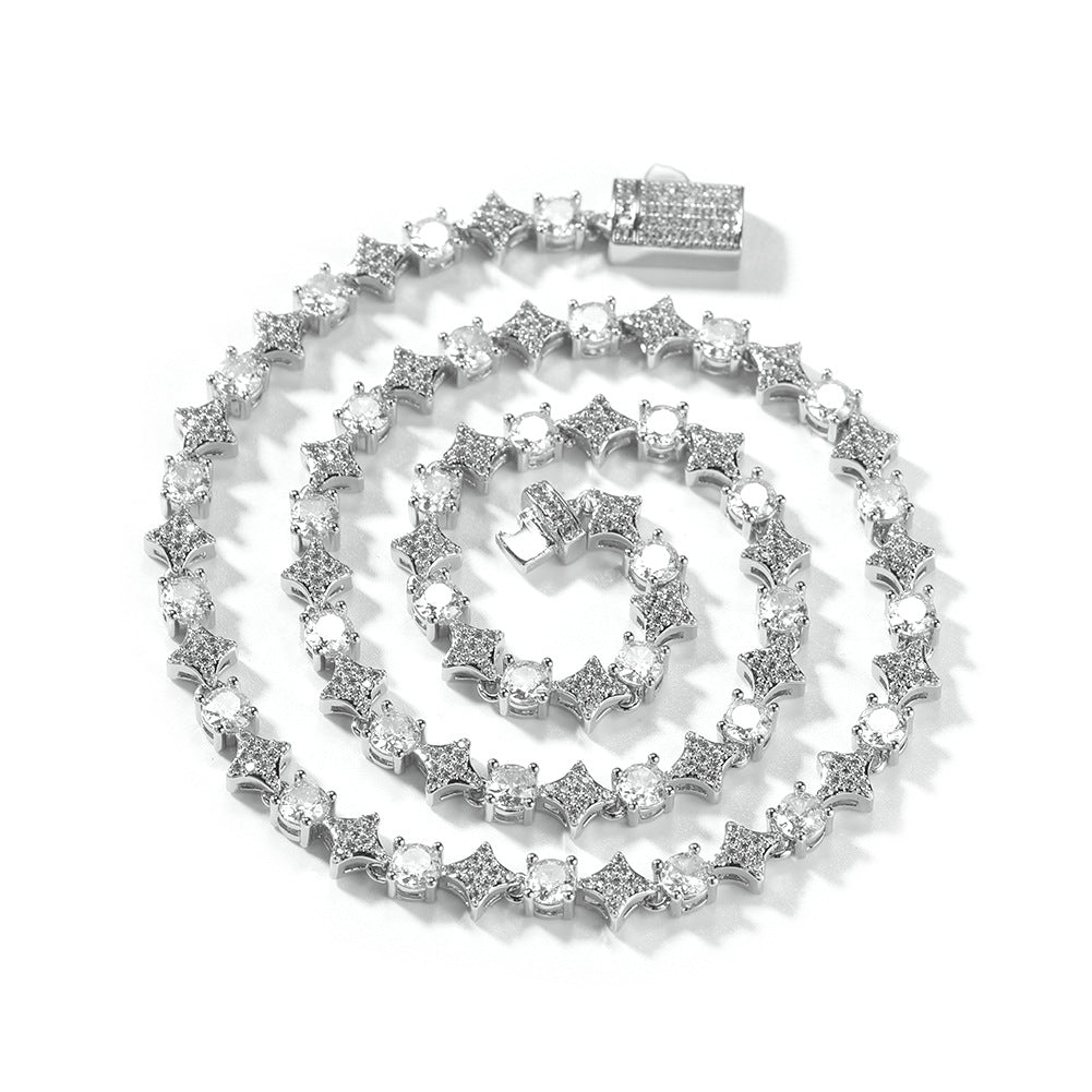 6mm Iced Out Star Tennis Chain Necklace