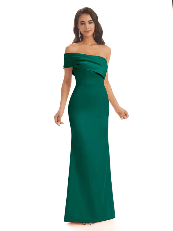 Soft Satin Sexy Side Slit One Shoulder Floor-Length Mermaid Bridesmaid Dresses