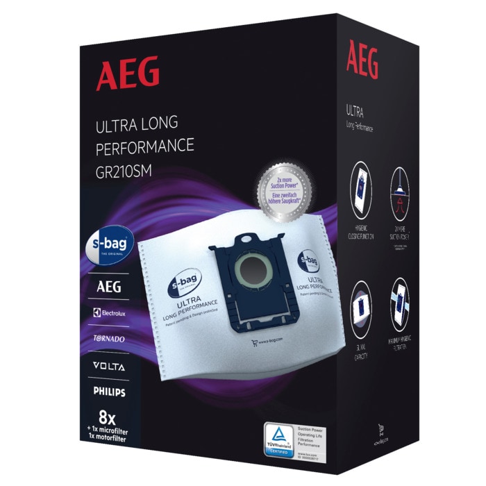 GR210SM s-bag® Ultra Long Performance Vacuum Cleaner Bags (8 Bags + 1 Bonus)