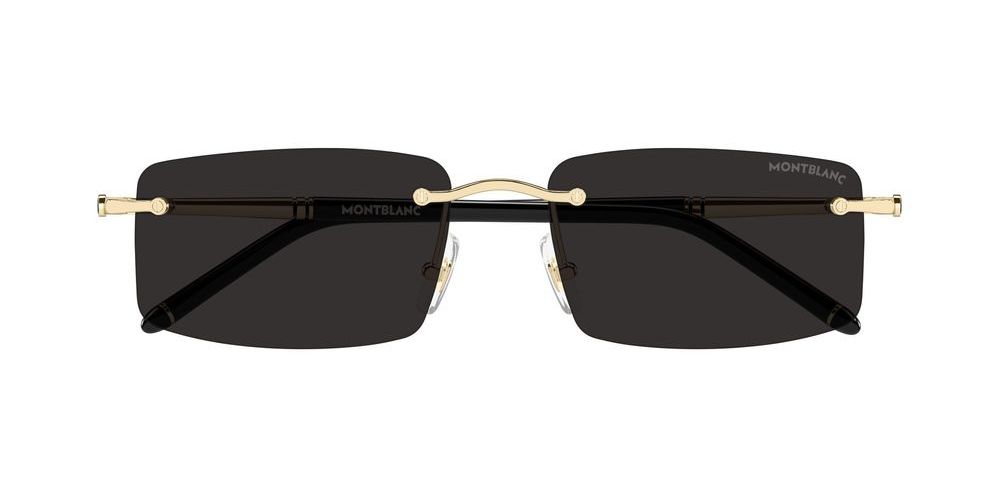 Montblanc MB0443S Gold Rechteck Sonnenbrille