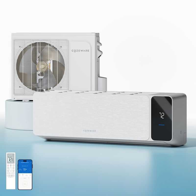 COZEWARE Visio Serie 12000 BTU 20 SEER2 Ductless Mini Split AC mit Wärmepumpe, 230V