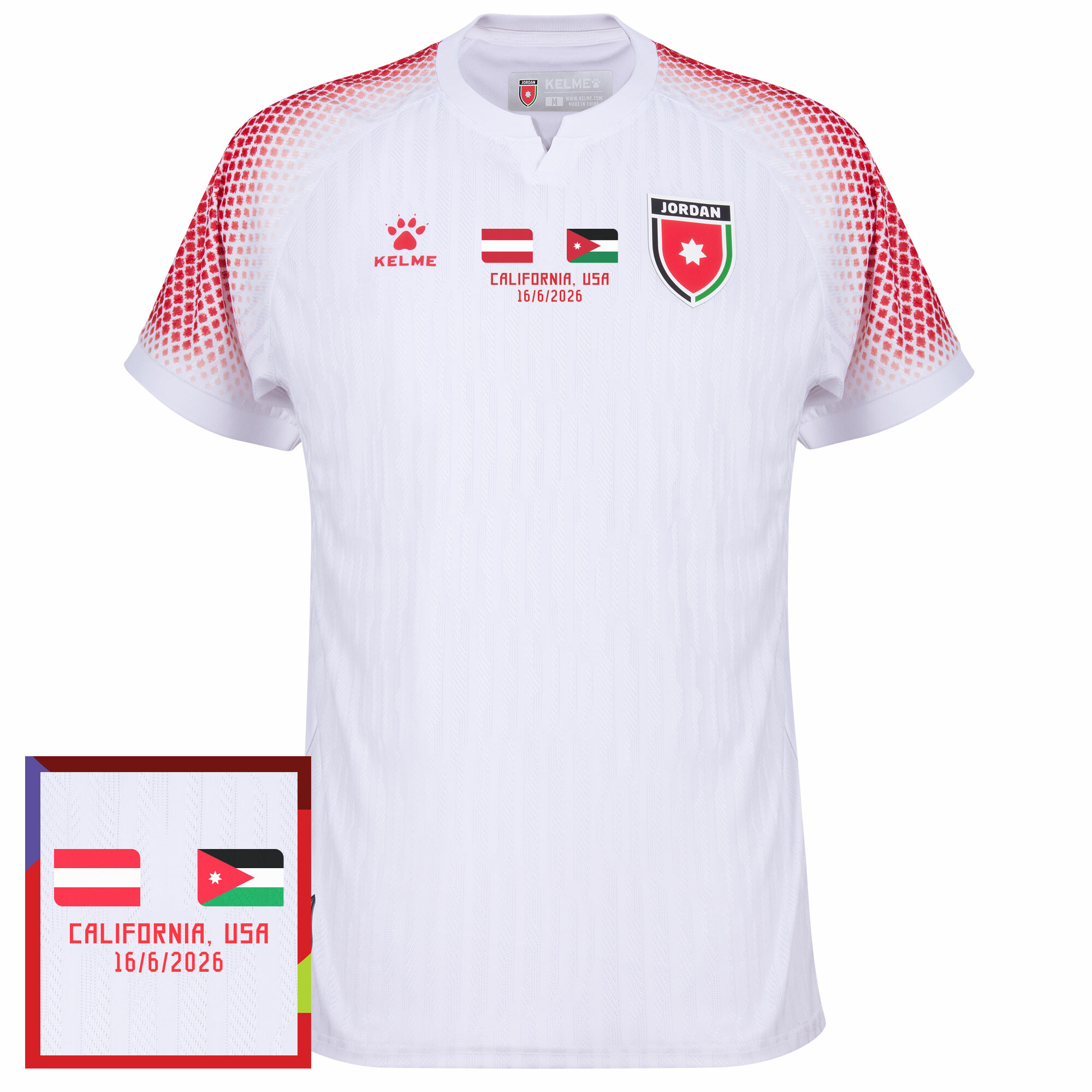 Kelme Jordanien Authentisches Heimtrikot 2026-2027 incl. Replica Transfer Österreich v Jordanien 16/6/2026