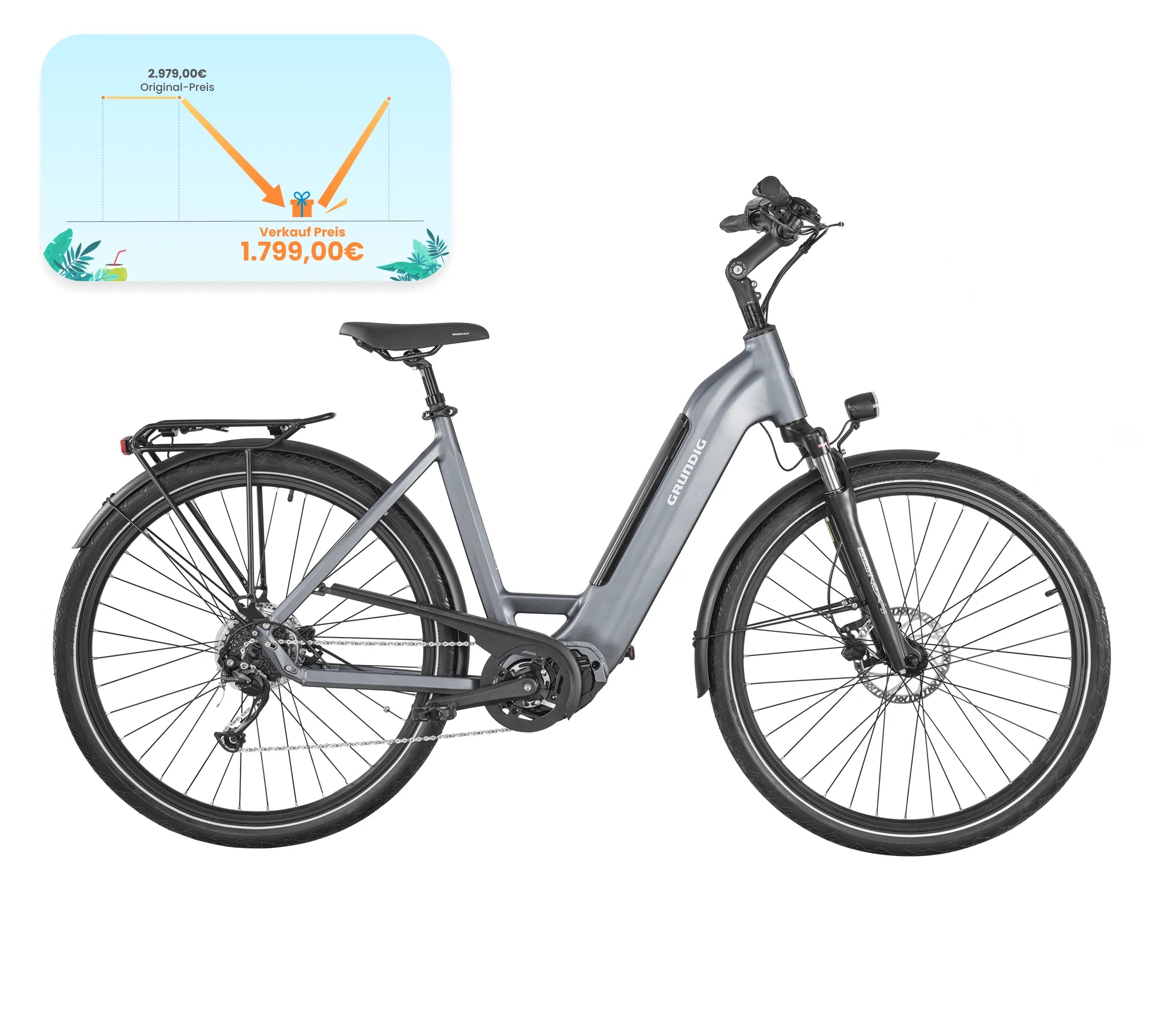 GRUNDIG GCB-1 E-Bike Lichtgrau