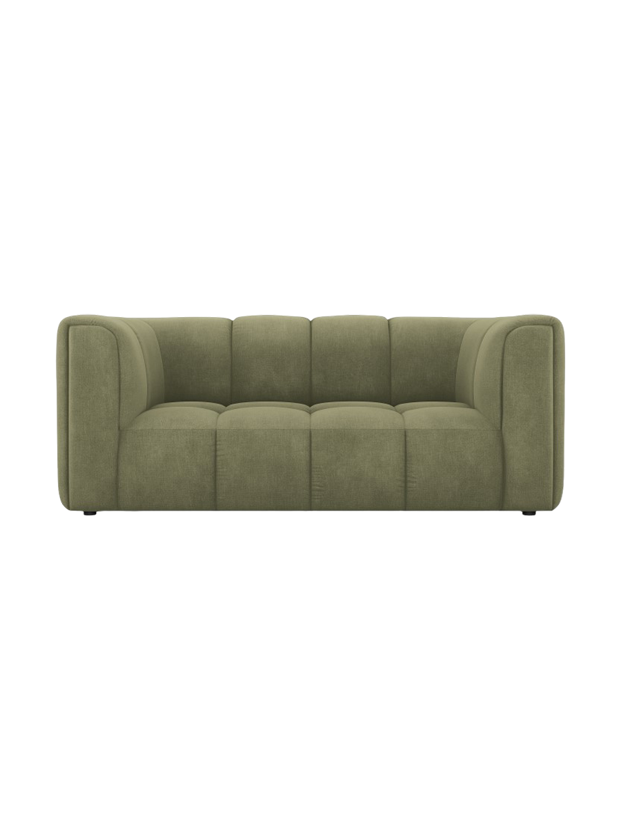 2-Sitzer Design Sofa "Adams" - Chenille Olivgrün