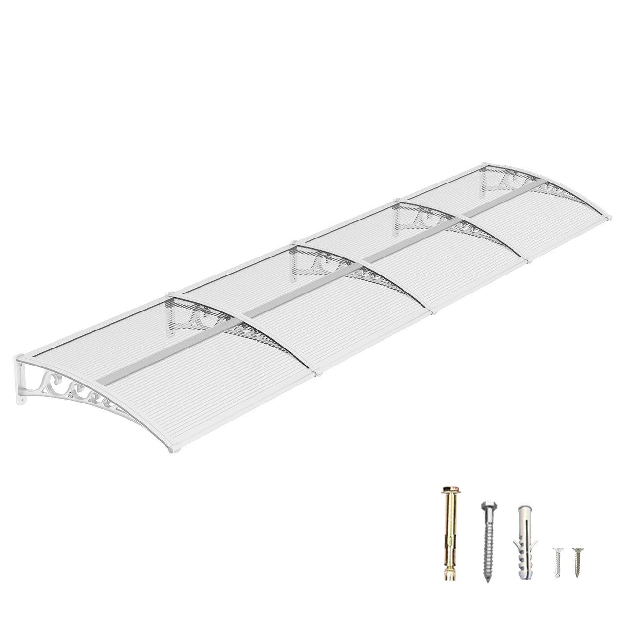 Markise für Tür- und Patios – Langlebige Polycarbonat-Fenster- und Türüberdachung zum Schutz vor UV-Strahlen, Regen und Schnee