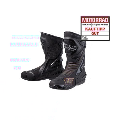 FLM Assen Motorradstiefel lang Schwarz