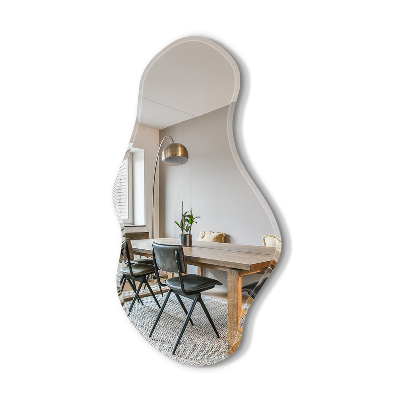 USHOWER Mura Wellen Spiegel, 20'' x 36'' Unregelmäßiger Wandspiegel