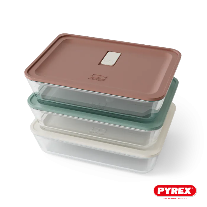 Set mit 3 Prep Glas-Aufbewahrungsdosen – Farben nach Wahl