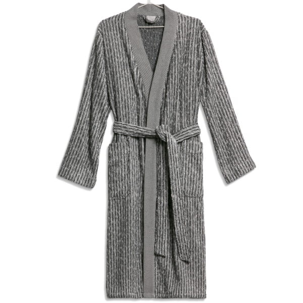 Möve Unisex Kimono Bathrobe Brooklyn Pinstripe - Color: Nature/Black - 081