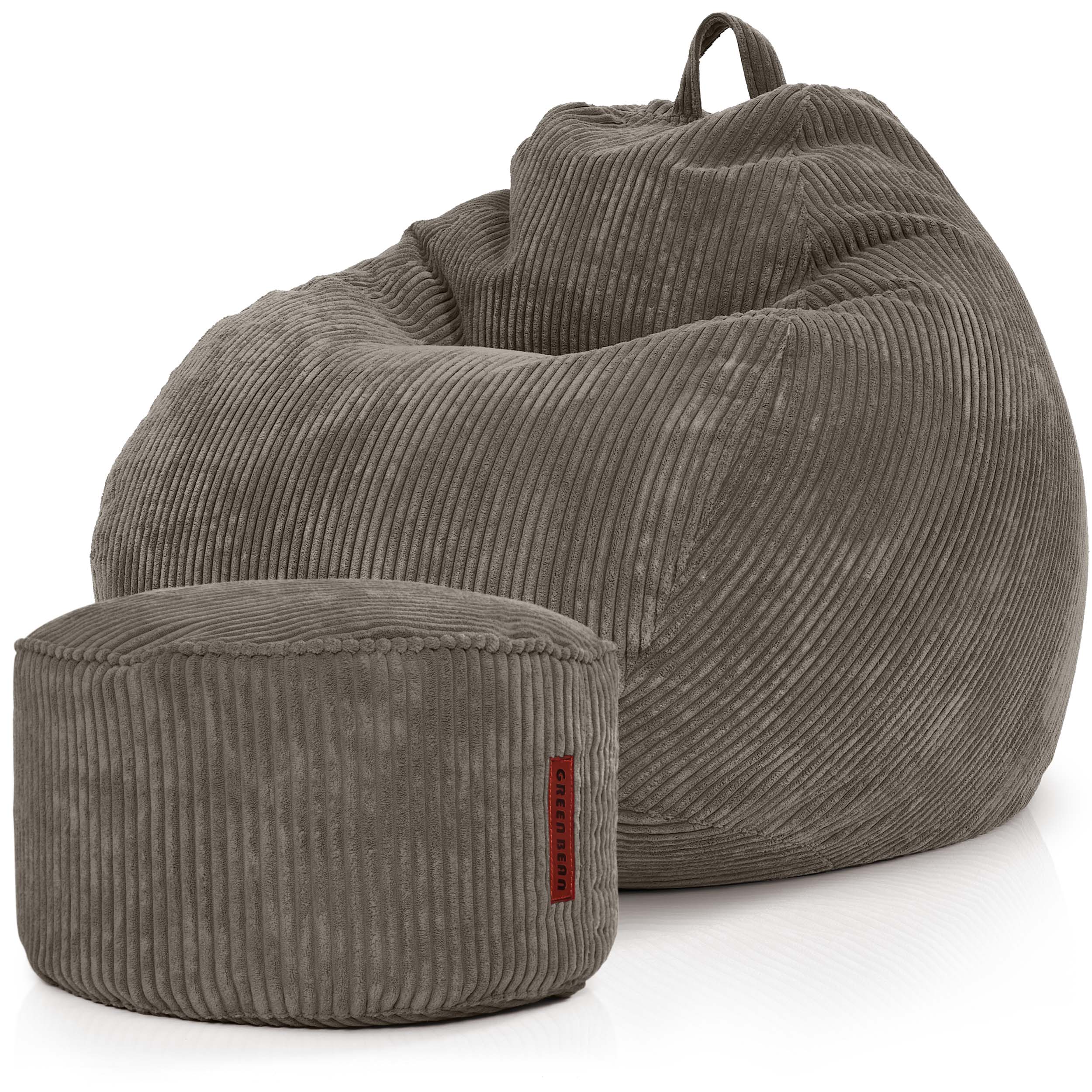 Scoop Bean Bag in Cord Look with Stool
