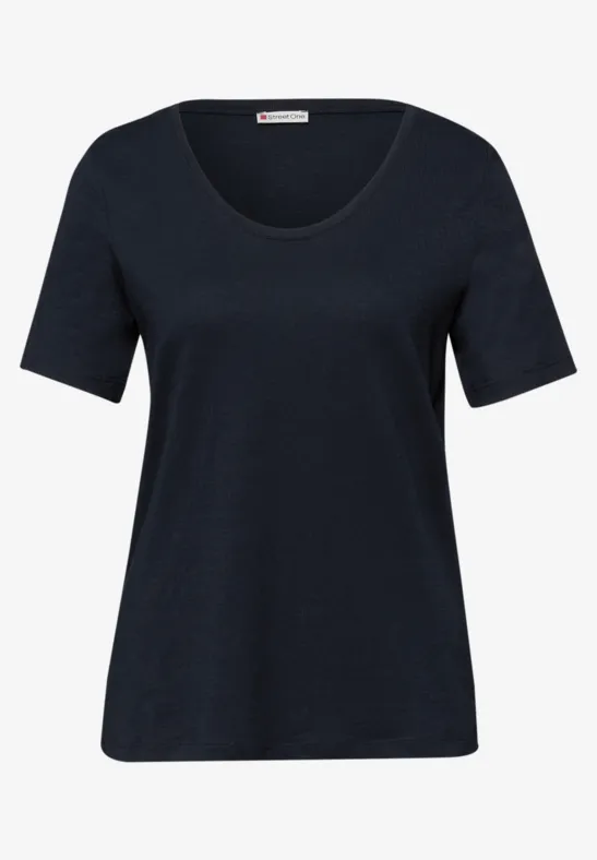 Basic T-Shirt mit V-Neck in Unifarbe - Style GERDA