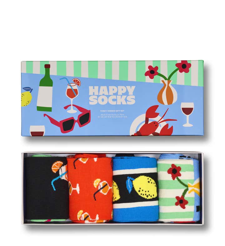 4er-Pack Elegante Dinner-Socken Geschenkset