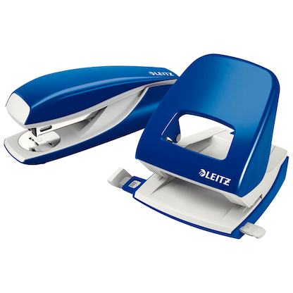 LEITZ Hole Punch and Stapler Set WOW 5095 Blue