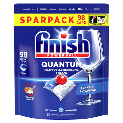 Finish POWERBALL QUANTUM ALL IN 1 Dishwasher Tabs 98 Count