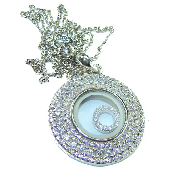 Schwebende Erinnerungen 12,5 Karat Weißer Saphir .925 Sterlingsilber Handgefertigte Halskette