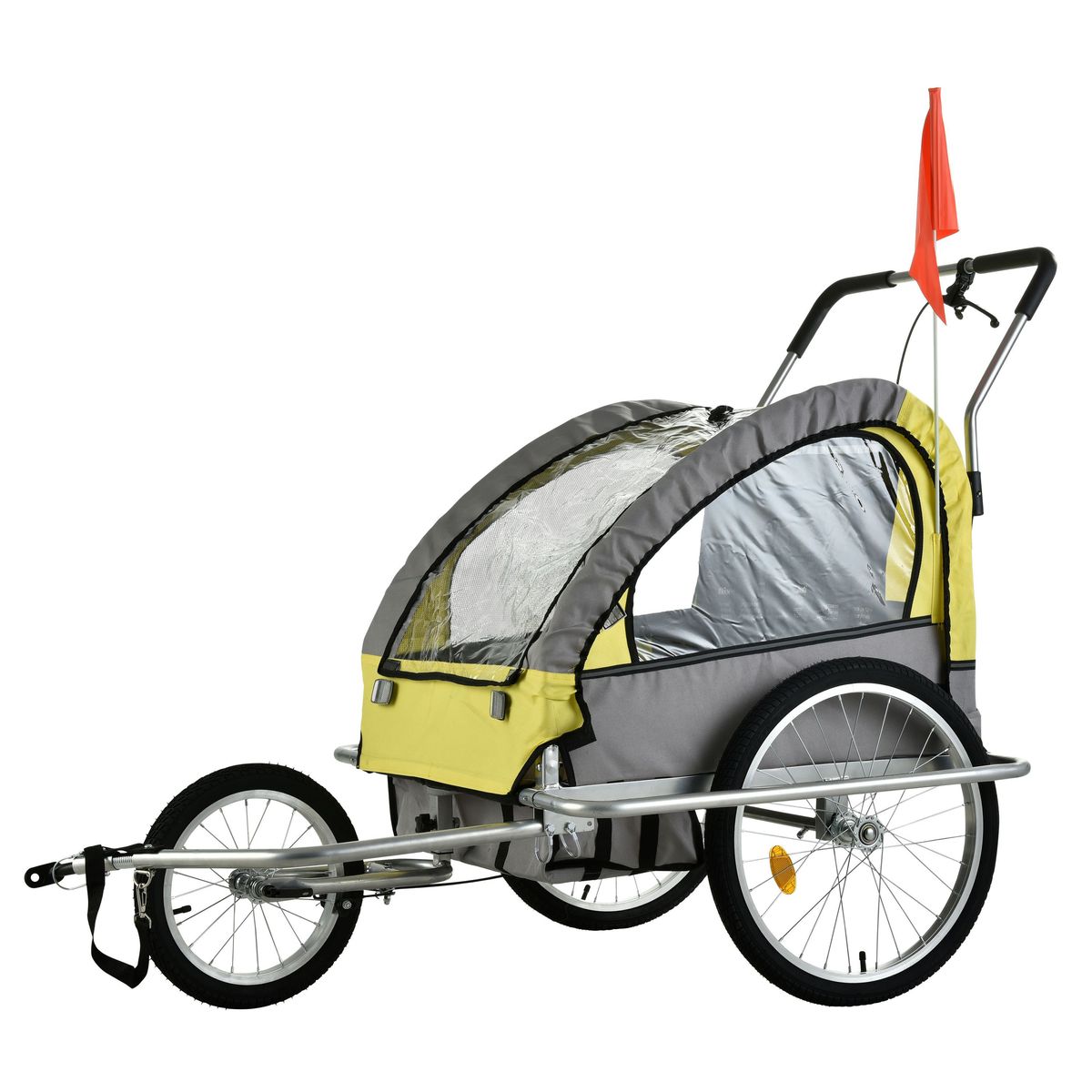 2-in-1 Jogger und FahrradanhÀnger in Gelb