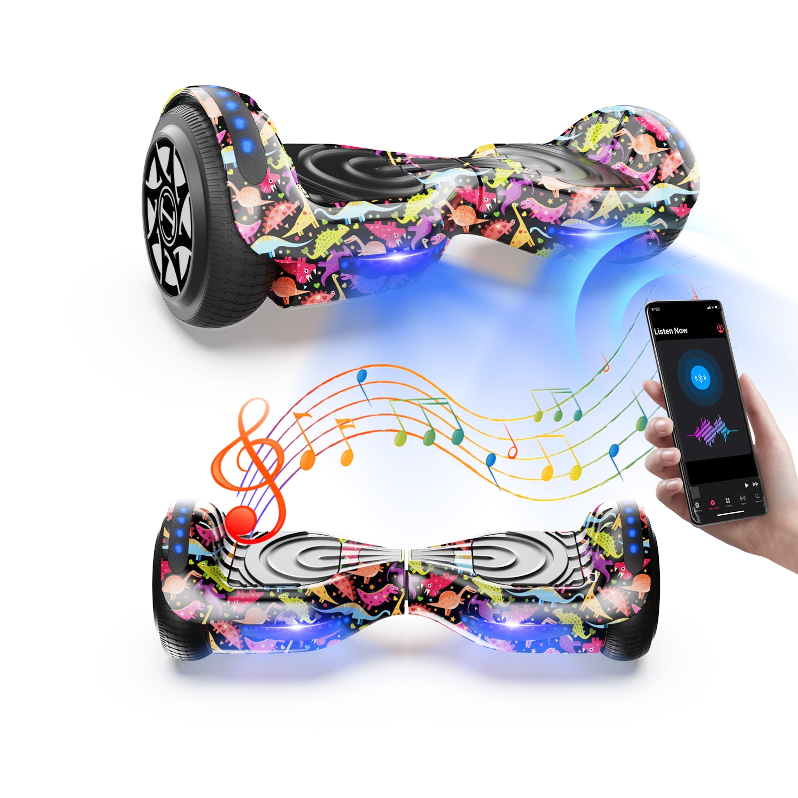 iHoverboard H1 Bluetooth LED Hoverboard 6.5" in Various Colors - H1 Dinosaur