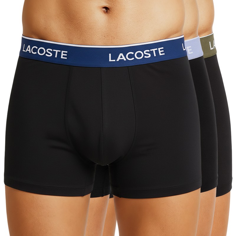 Lacoste 3-er Set Trunks Schwarz mit mehrfarbigen Webbund