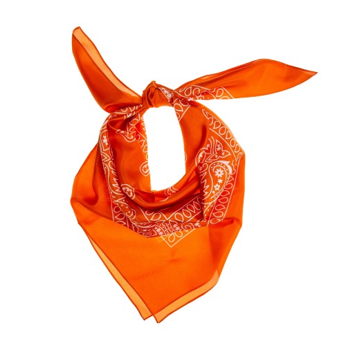 TINITEX Silk Scarf with Ornamental Print in Amberglow