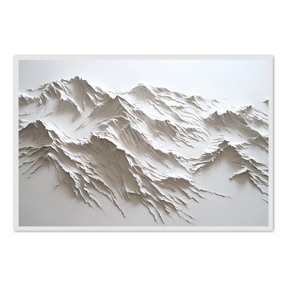 Berglandschaft Papier Relief Kunst, 3D Wandkunst, Handgefertigte Bergdesign Texturmalereien