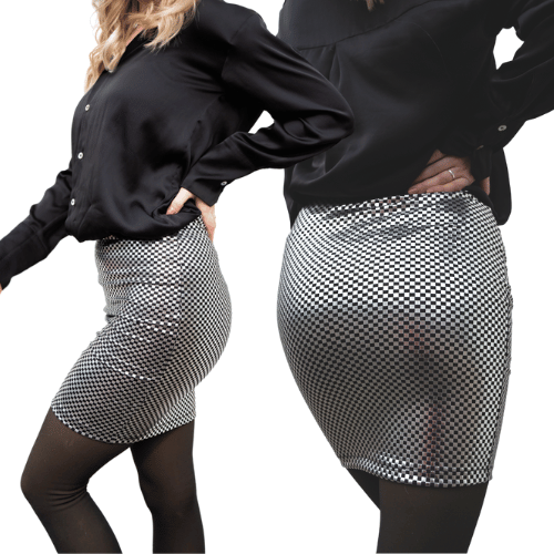 Fancy Check Jersey Black-Silver