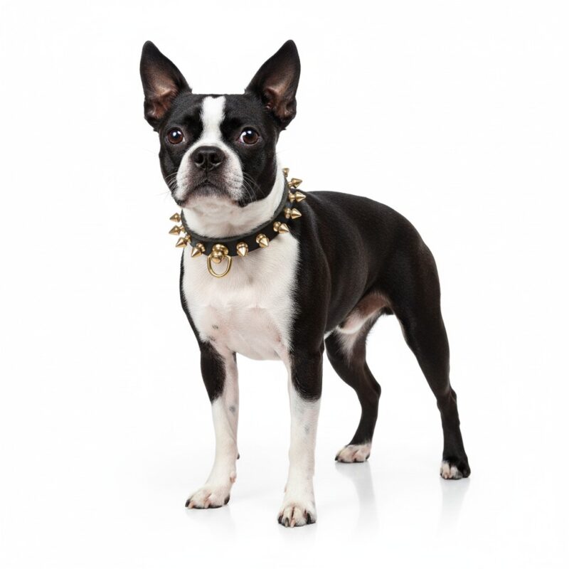 Ranger Lederstachelkragen für Boston Terrier