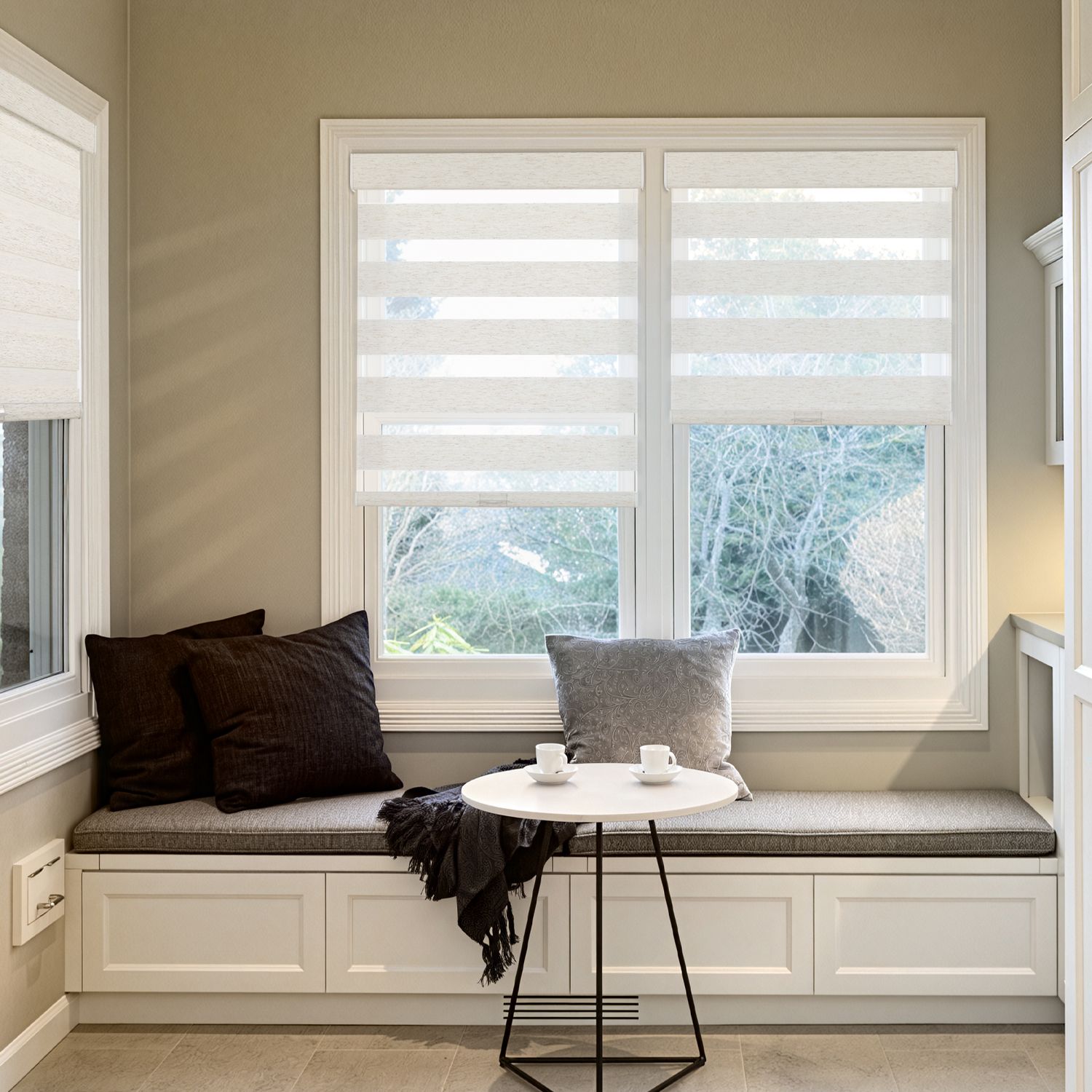 Doppelschicht-Zebra-Jalousien ohne Bohren und Werkzeuge