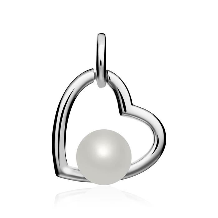 Herzanhänger aus Sterlingsilber mit Süßwasserperle